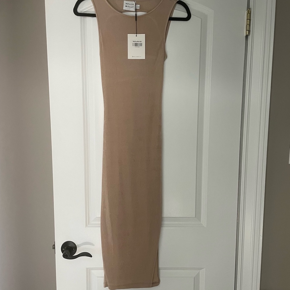 Hello Molly Tan Midi Dress